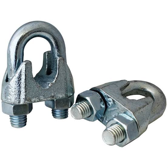 Elevator rope clip and U-bolt